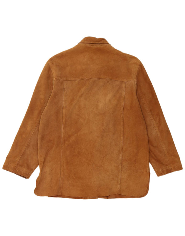 Chaqueta de ante vintage para mujer IT 42 cuero marrón medio