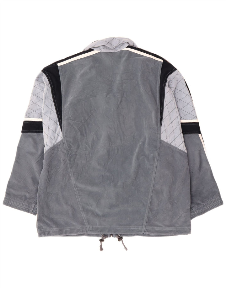 DIADORA Chaqueta de chándal de terciopelo gráfico para hombre UK 46 XL Gris Colorblock