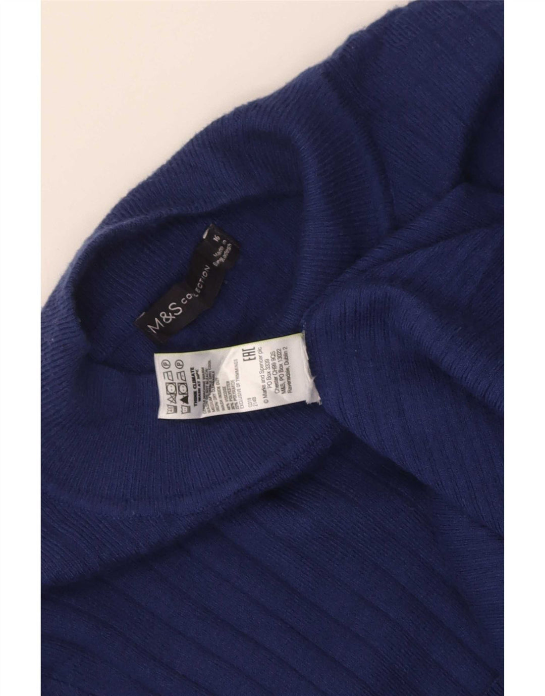 Marks & Spencer Jersey con Cuello Alto para Mujer UK 46 Grande Azul Marino
