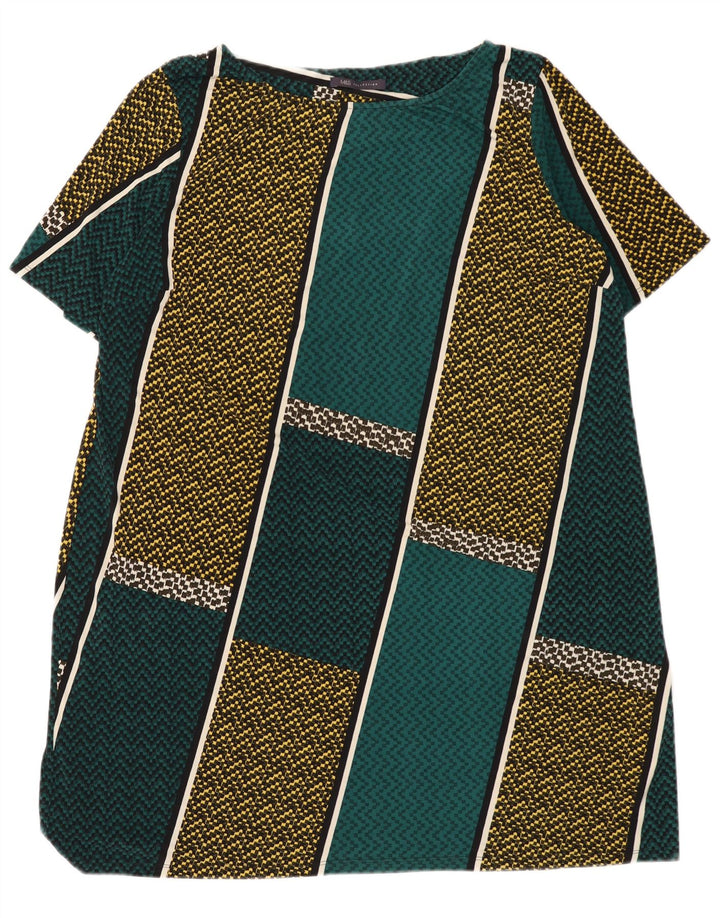 Marks & Spencer Vestido recto para mujer UK 22 3XL Verde Colorblock Poliéster