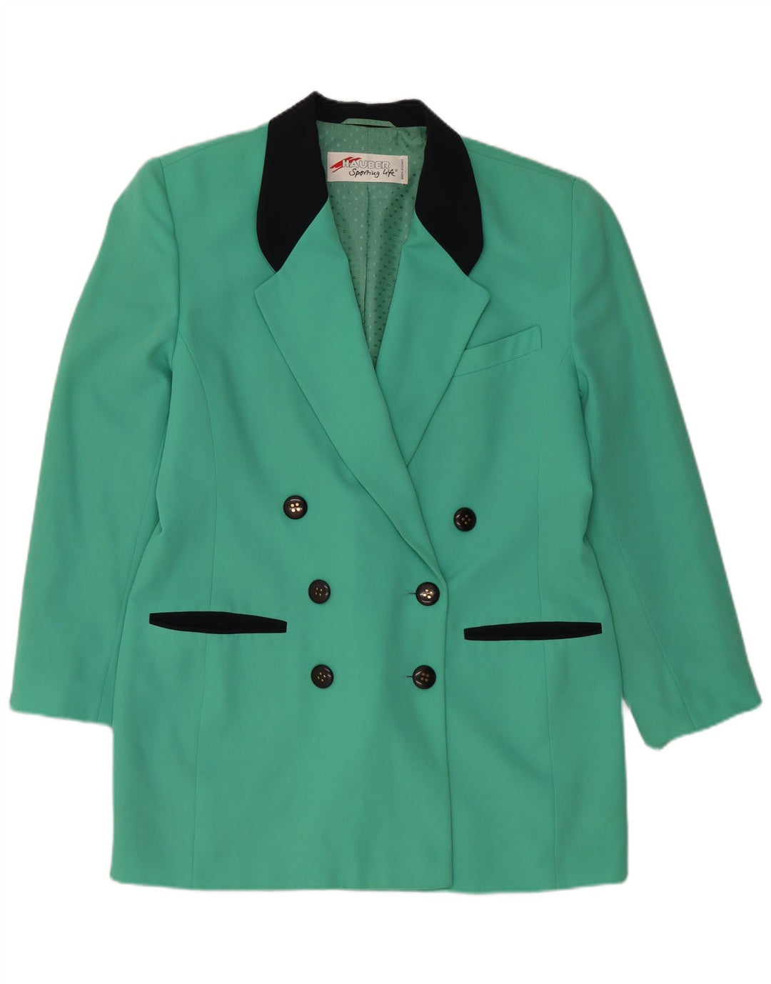 HAUBER Chaqueta tipo blazer con doble botonadura para mujer UK 40 Grande Turquesa