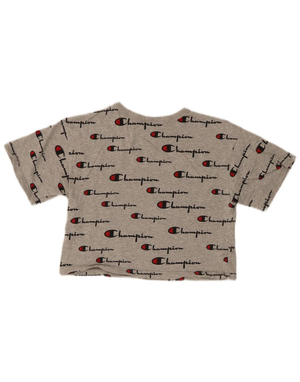 Champion Camiseta Corta Gráfica para Mujer UK 6 XS Gris Moteado