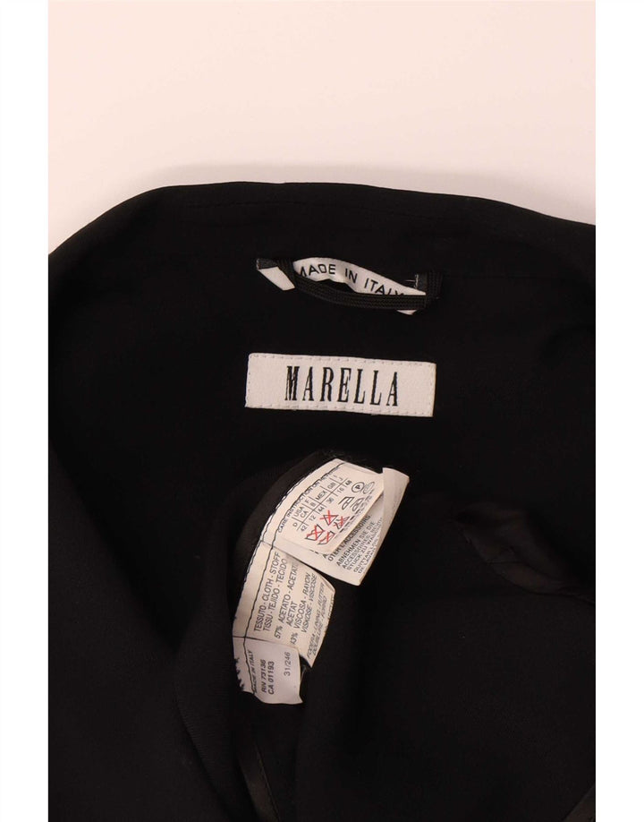 Marella Chaqueta Blazer de Manga 3/4 para Mujer UK 46 Grande Acetato Negro