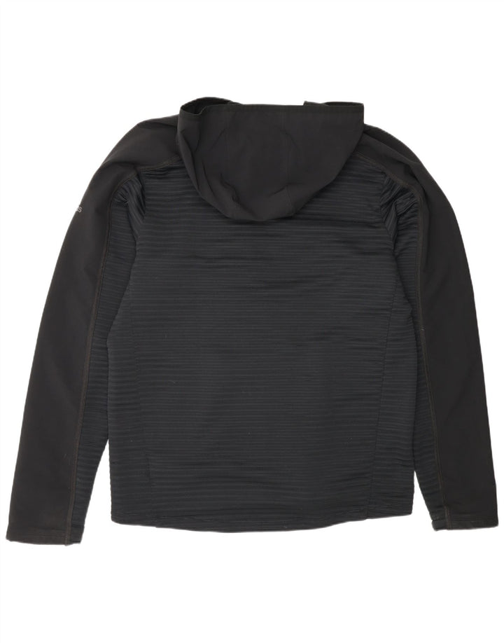 Adidas - Chándal con capucha para hombre, chaqueta superior, poliéster negro grande