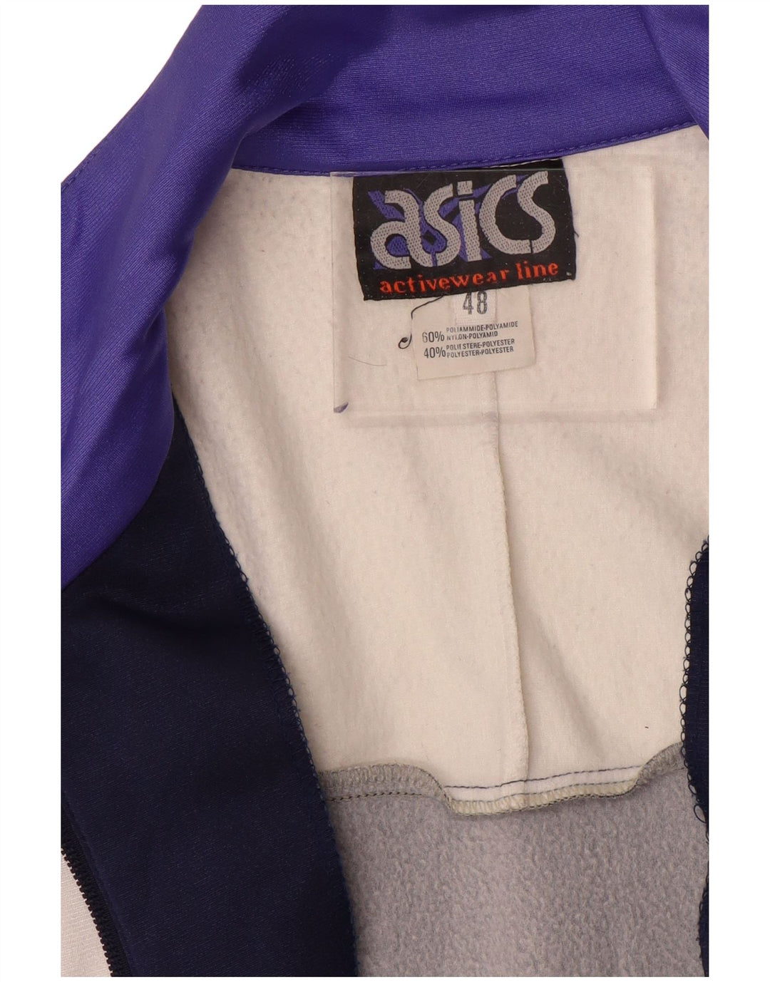 ASICS Chaqueta superior de chándal gráfico para mujer IT 48 XL Bloque de color blanco