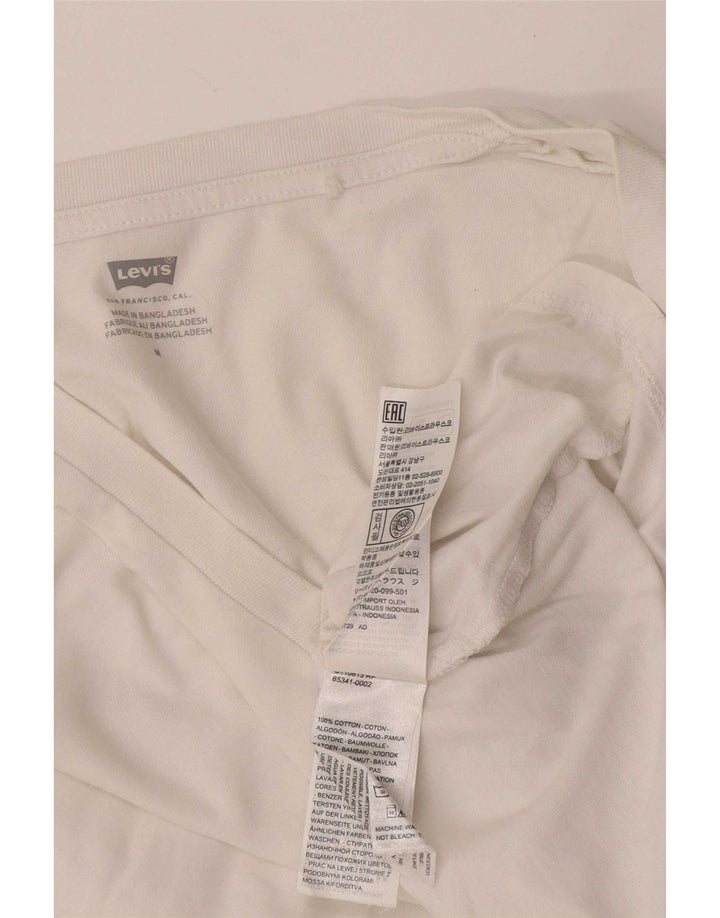 Levi's Camiseta para mujer Top UK 12 Medium White Cotton