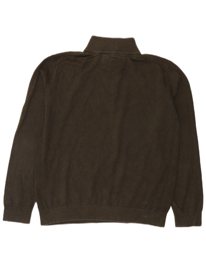 Jersey Joules Hombre Con Cremallera Y Cuello Jersey Grande De Algodón Verde