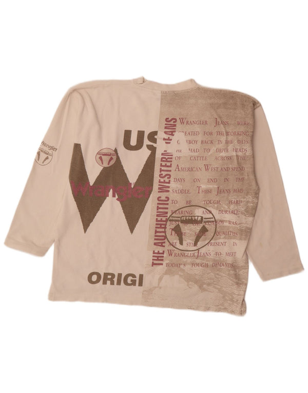Wrangler Top Gráfico De Manga Larga Para Hombre Blanco Grande