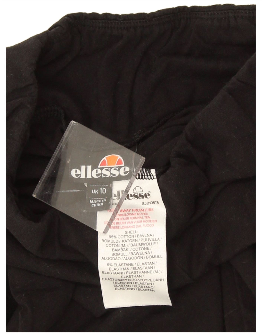 Ellesse Leggings gráficos para mujer UK 10 Small Algodón negro
