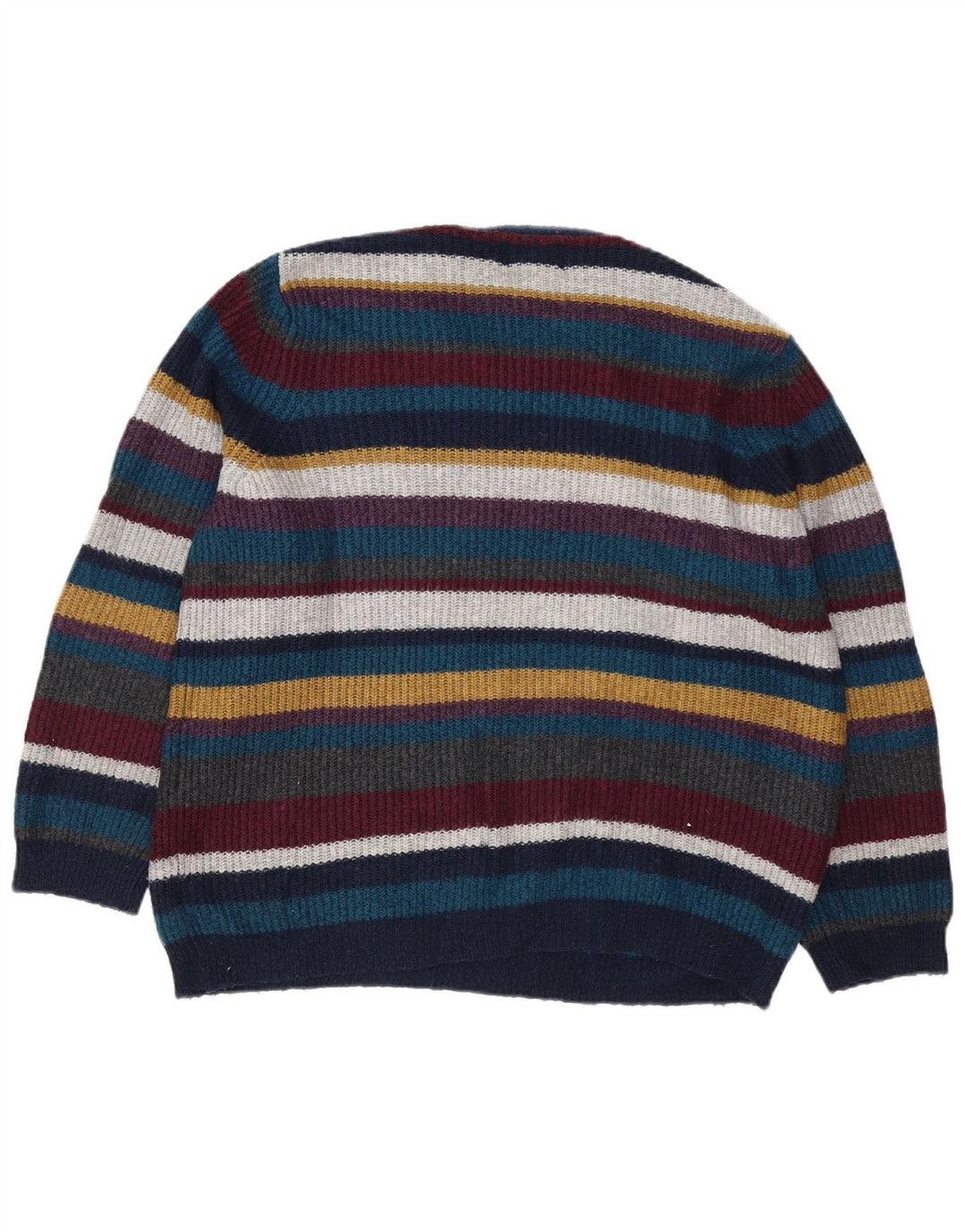 Marks & Spencer - Jersey de cuello redondo para hombre, talla mediana, multicolor, a rayas