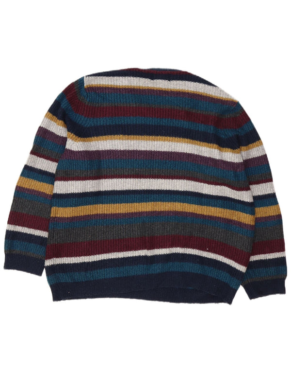 Marks & Spencer - Jersey de cuello redondo para hombre, talla mediana, multicolor, a rayas