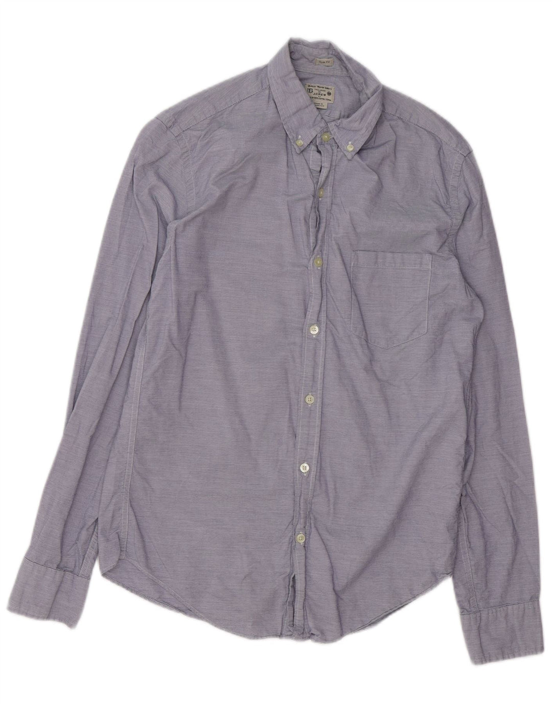 J. CREW Camisa ajustada a medida para hombre de algodón a rayas azul medio