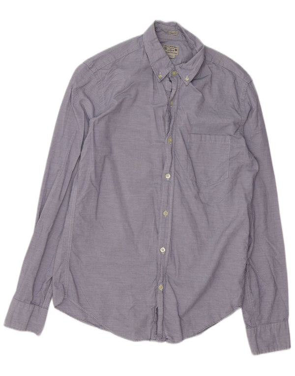 J. CREW Camisa ajustada a medida para hombre de algodón a rayas azul medio