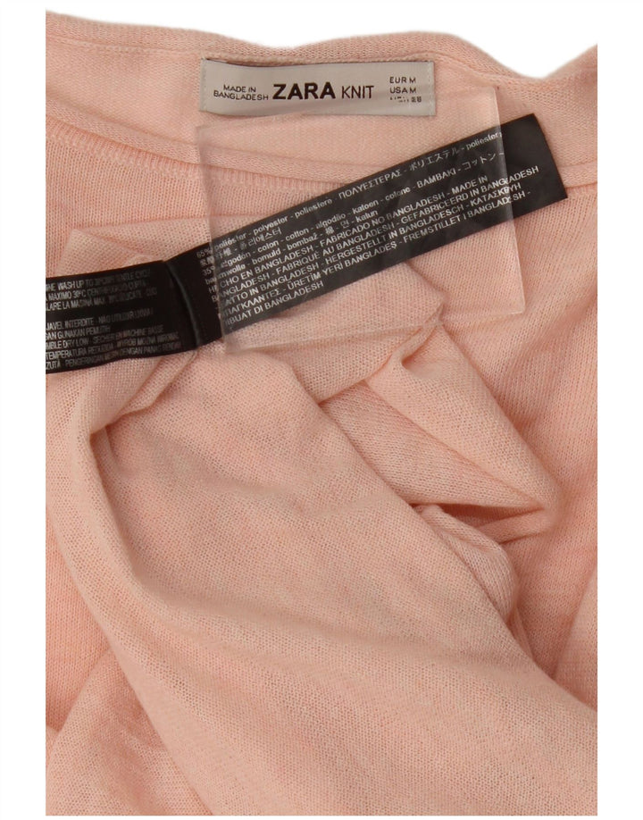 Zara Mujer Blusa Extragrande Top UK 44 Poliéster Rosa Medio