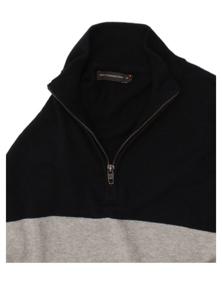 FRENCH CONNECTION Mens Zip Neck Jumper Sweater Medium Multicoloured Vintage French Connection and Second-Hand French Connection from Messina Hembry 