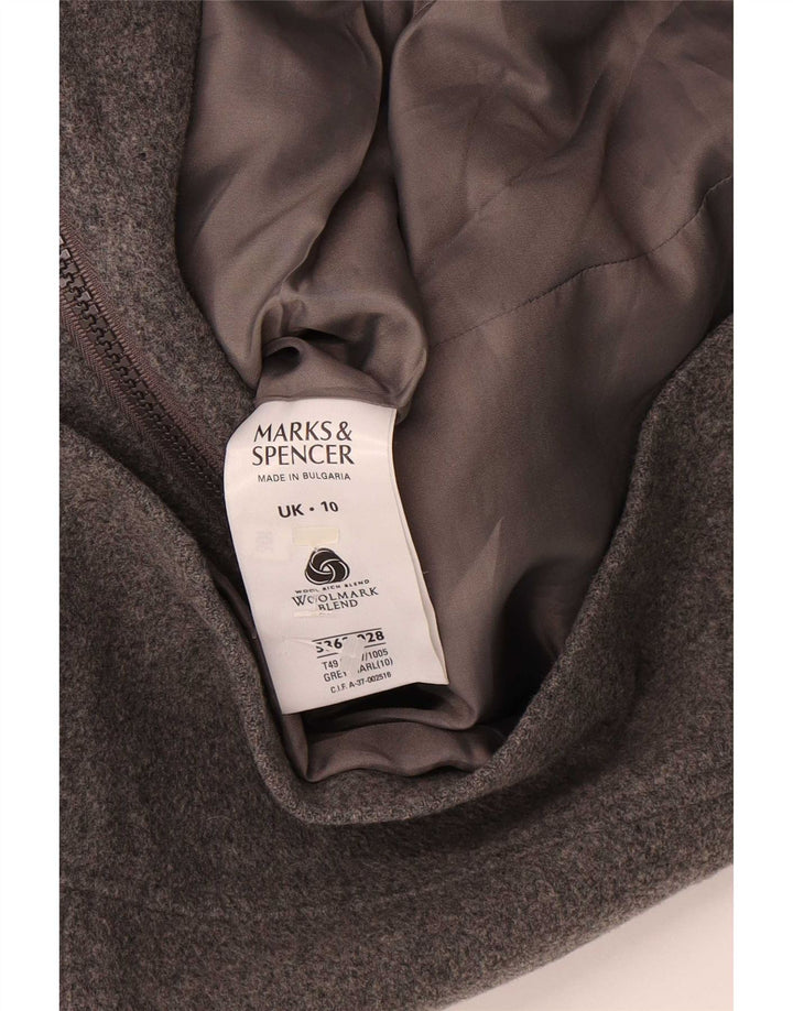 Marks & Spencer Chaqueta Bomber Extragrande para Mujer UK 10 Small Grey Wool