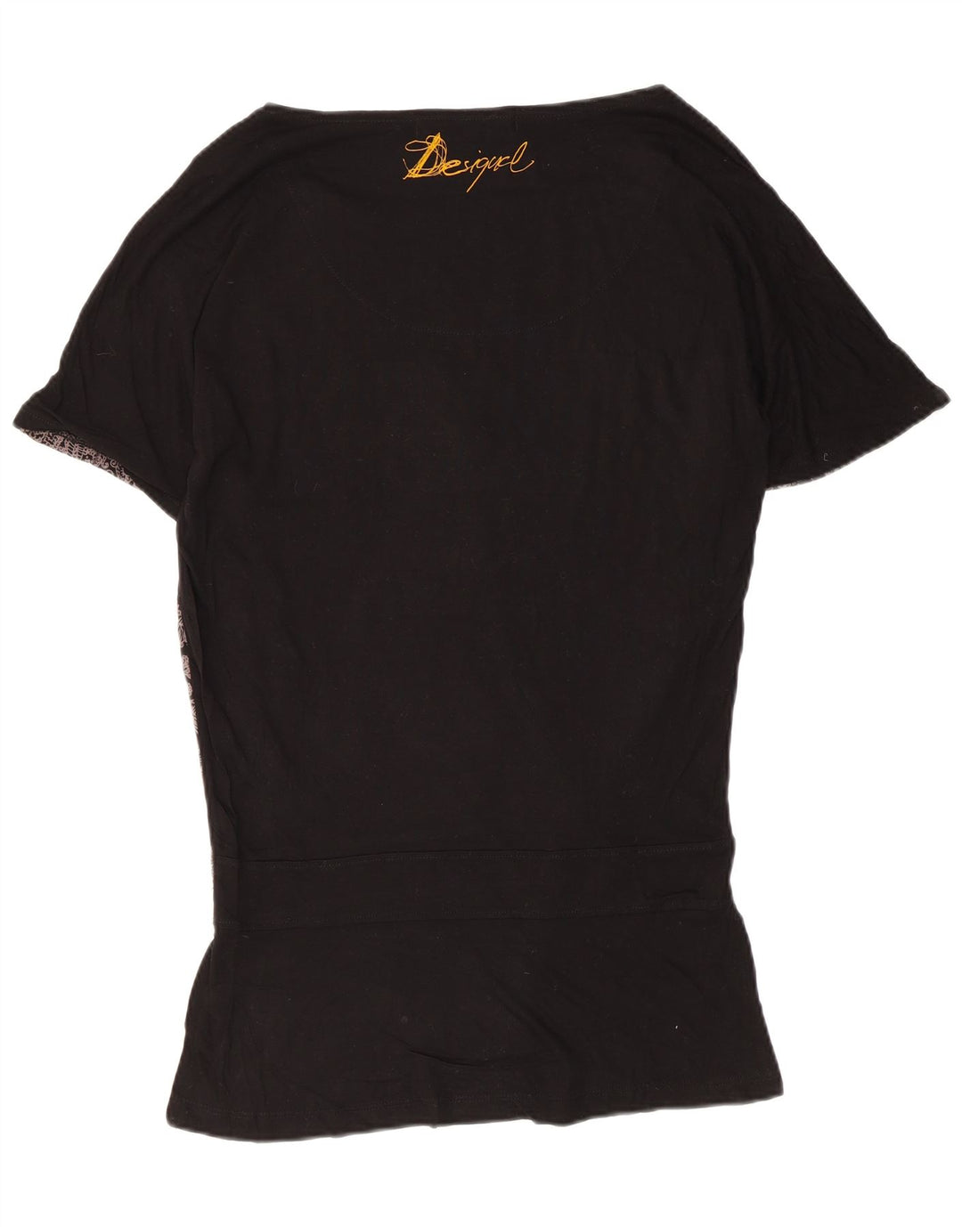 Desigual Blusa gráfica para mujer Top UK 10 Small Black Floral
