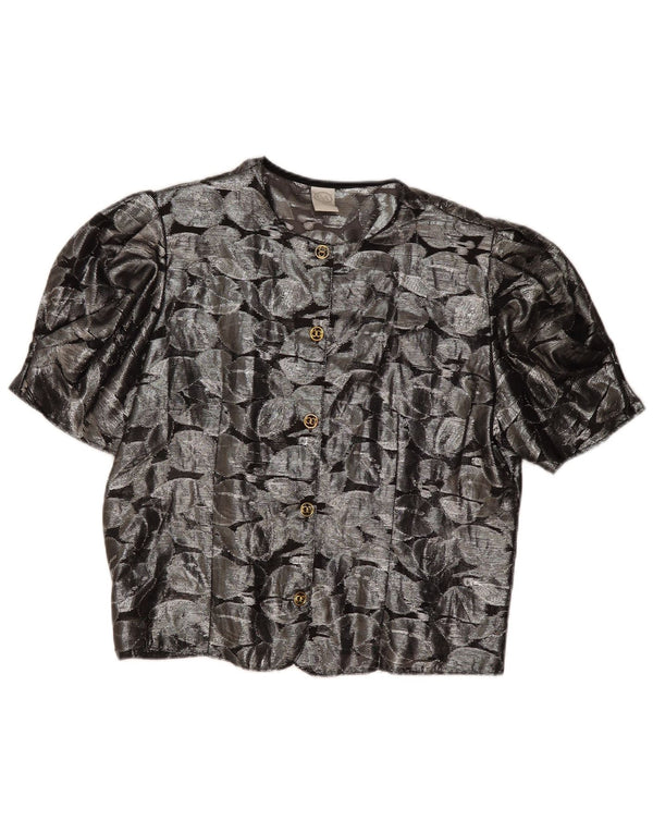 C & A Blusa de manga corta con estampado abstracto para mujer IT 48 XL Plata