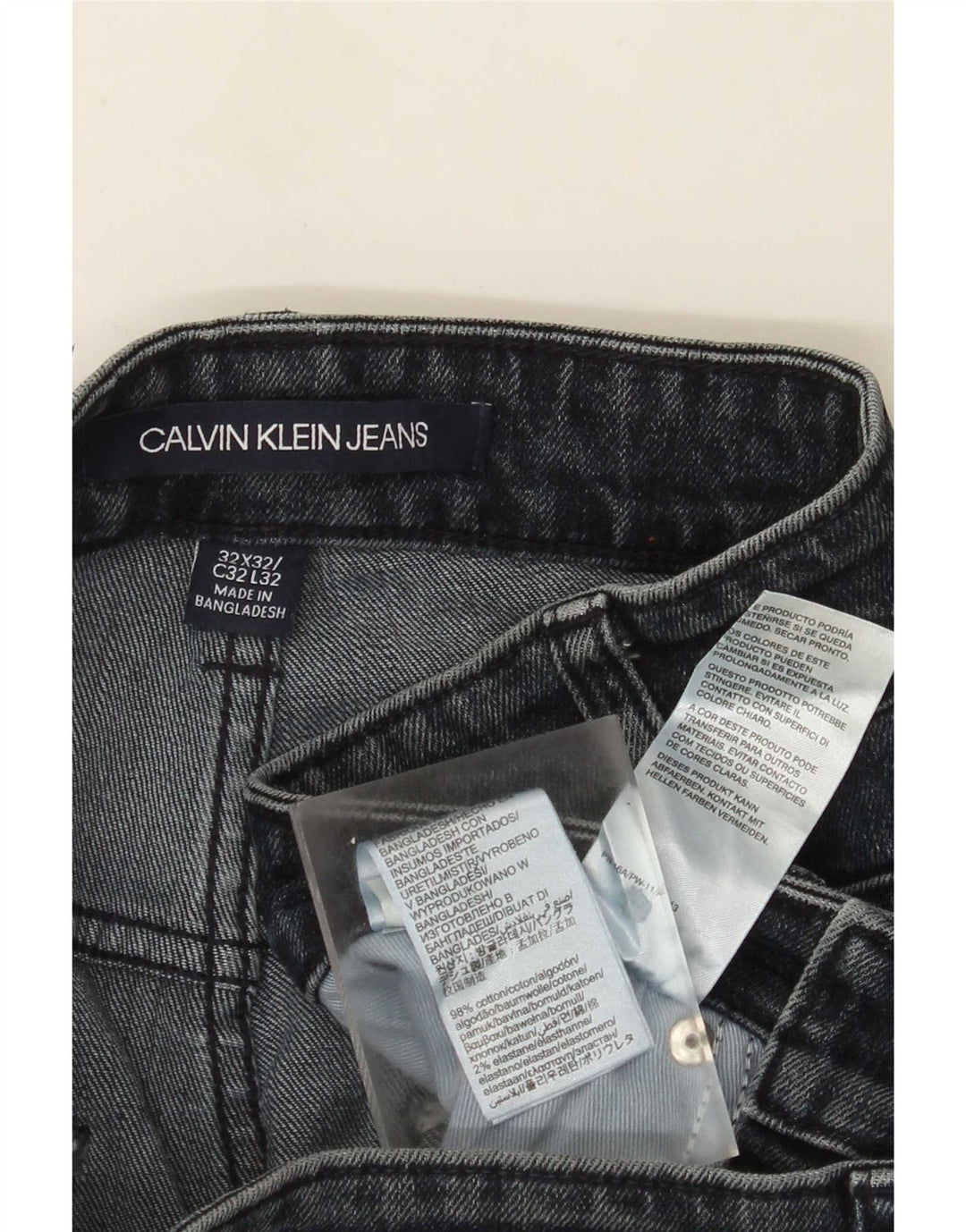 Calvin Klein Jeans rectos para hombre W32 L32 Algodón gris