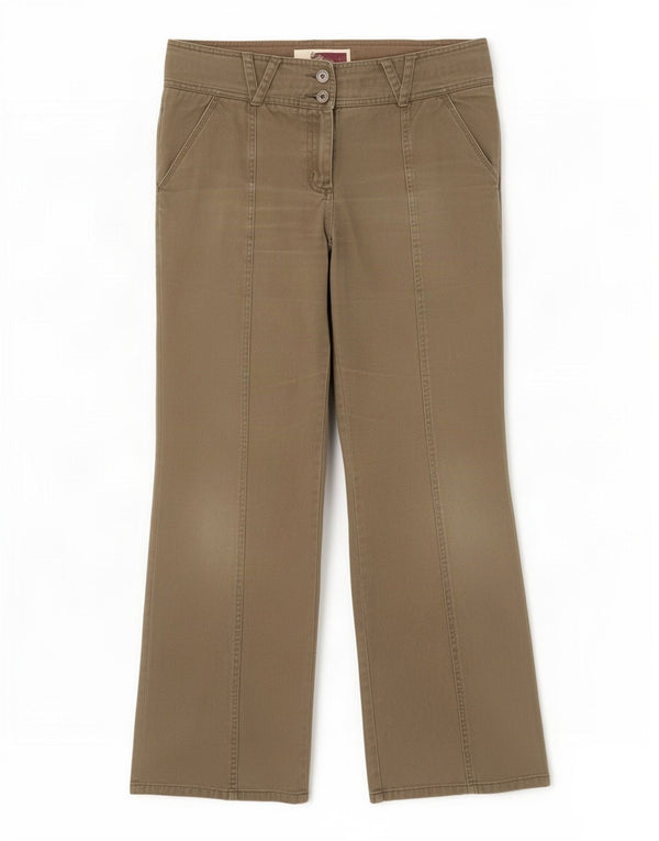 Pantalones chinos con corte bota para mujer de Fat Face UK 14 Large W35 L31 Algodón beige