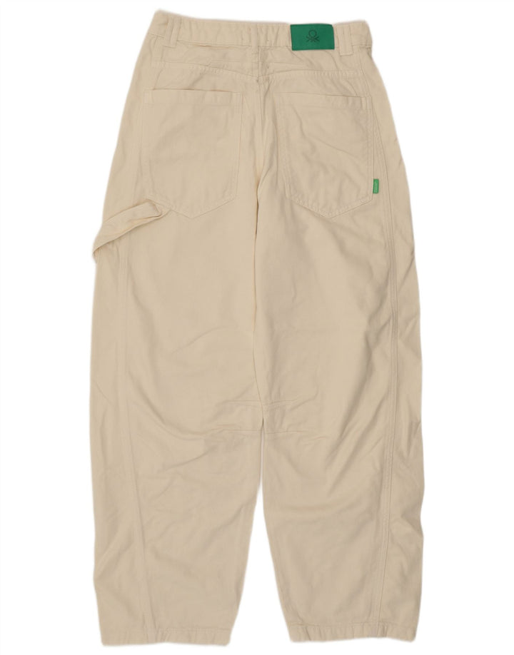 Benetton Vaqueros Tapered Mujer W30 L29 Blanco Roto