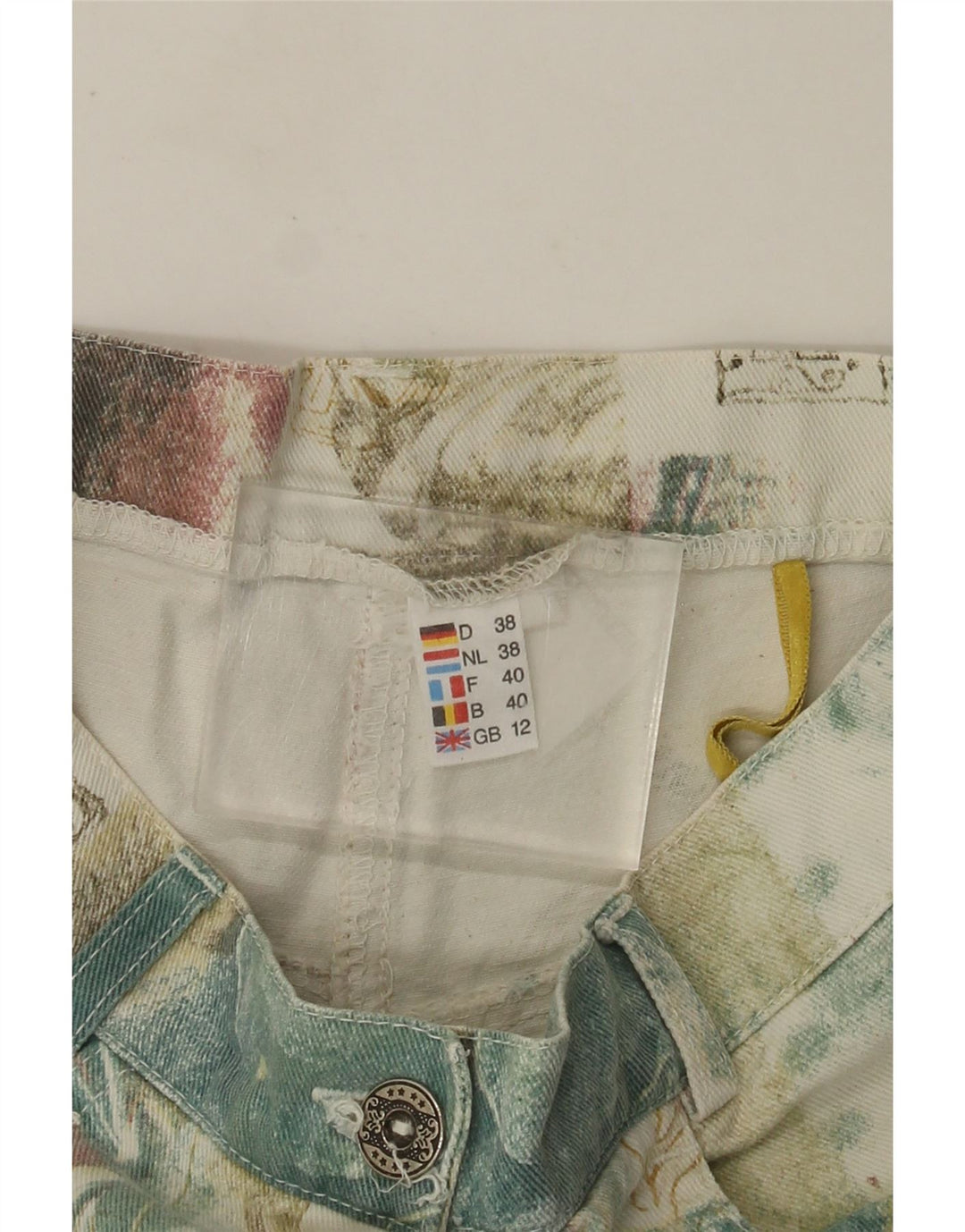 Vintage mujer casual pantalones cortos Reino Unido 12 mediano W26 multicolor floral