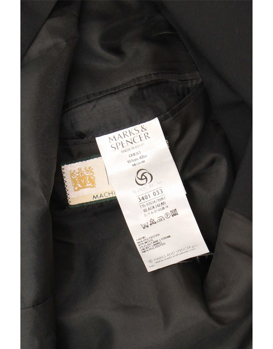 Marks & Spencer Chaqueta tipo blazer con doble botonadura para hombre UK 42 Large Black