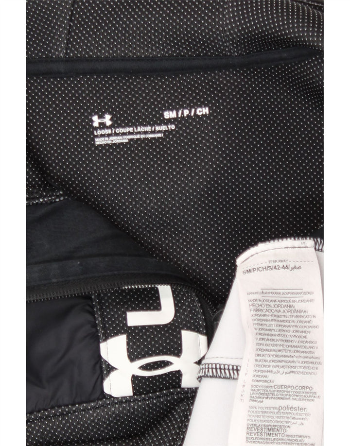 Under Armour Sudadera con capucha y cremallera gráfica para hombre, poliéster moteado negro pequeño