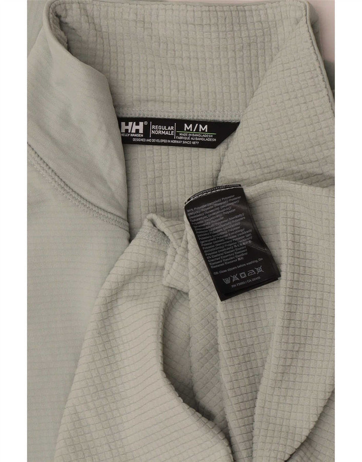 Helly Hansen Hombre Zip Neck Jersey Chándal Top Verde Medio Colorblock