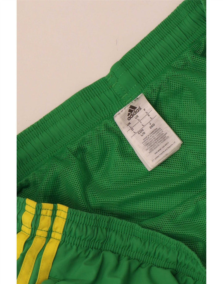 Adidas - Pantalones cortos deportivos para hombre, nailon verde grande