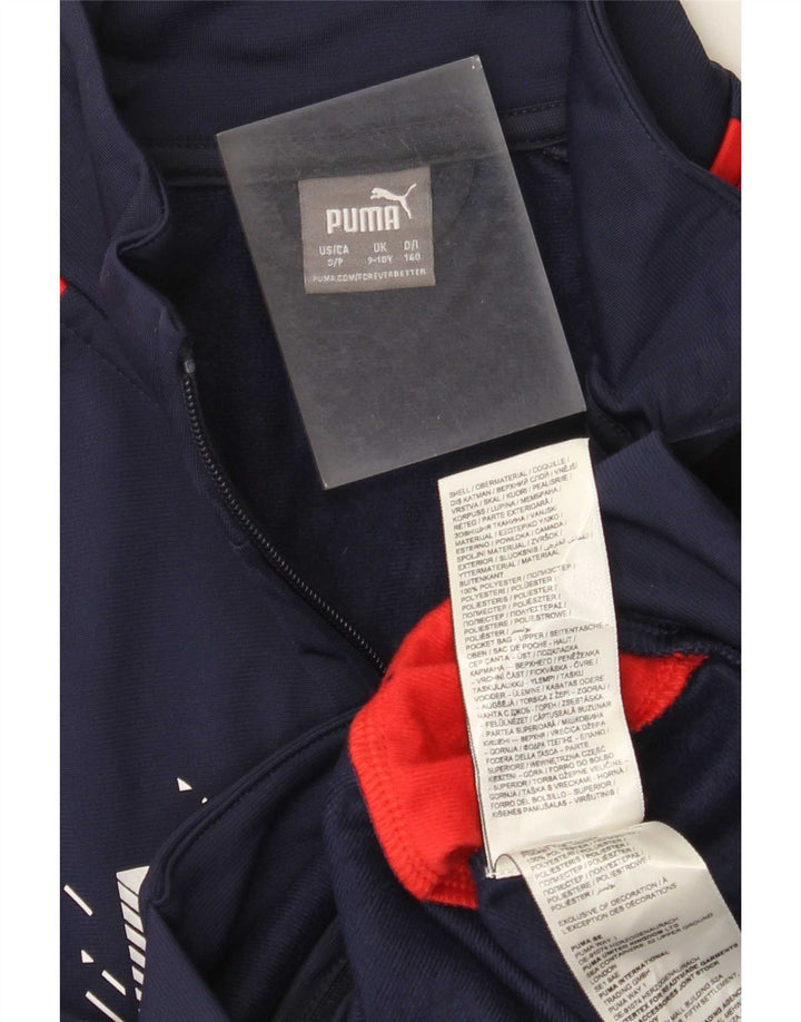 Puma Chaqueta de chándal con gráfico gráfico para niños 9-10 años Azul Marino Colorblock