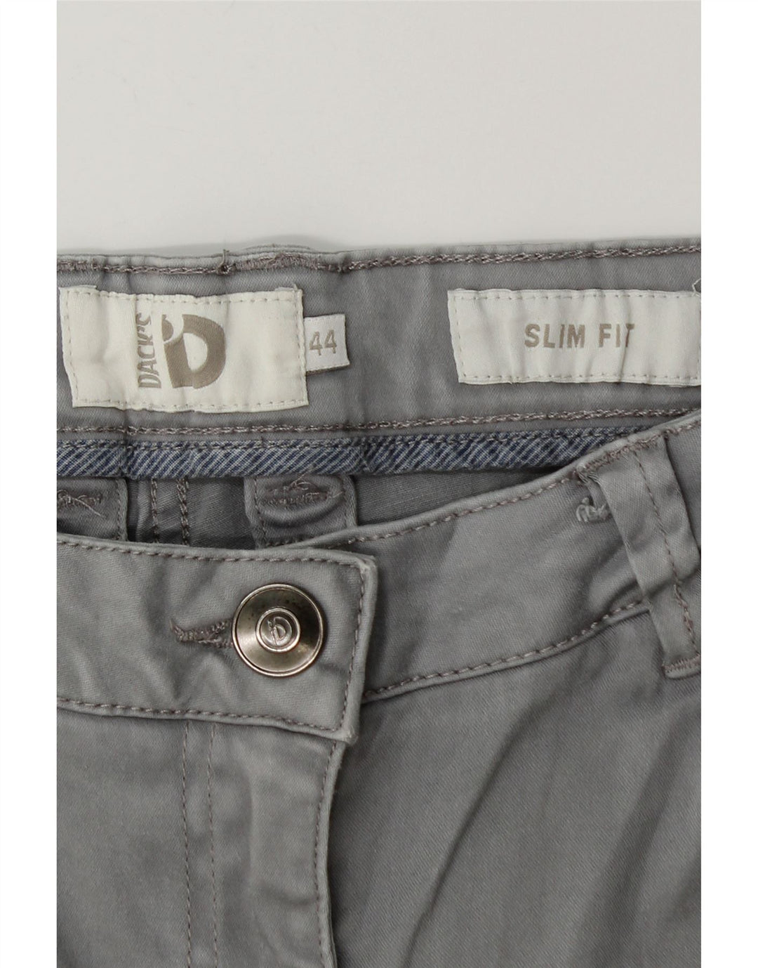 Dack's Pantalones casuales ajustados para mujer IT 44 Medium W28 L30 Algodón gris