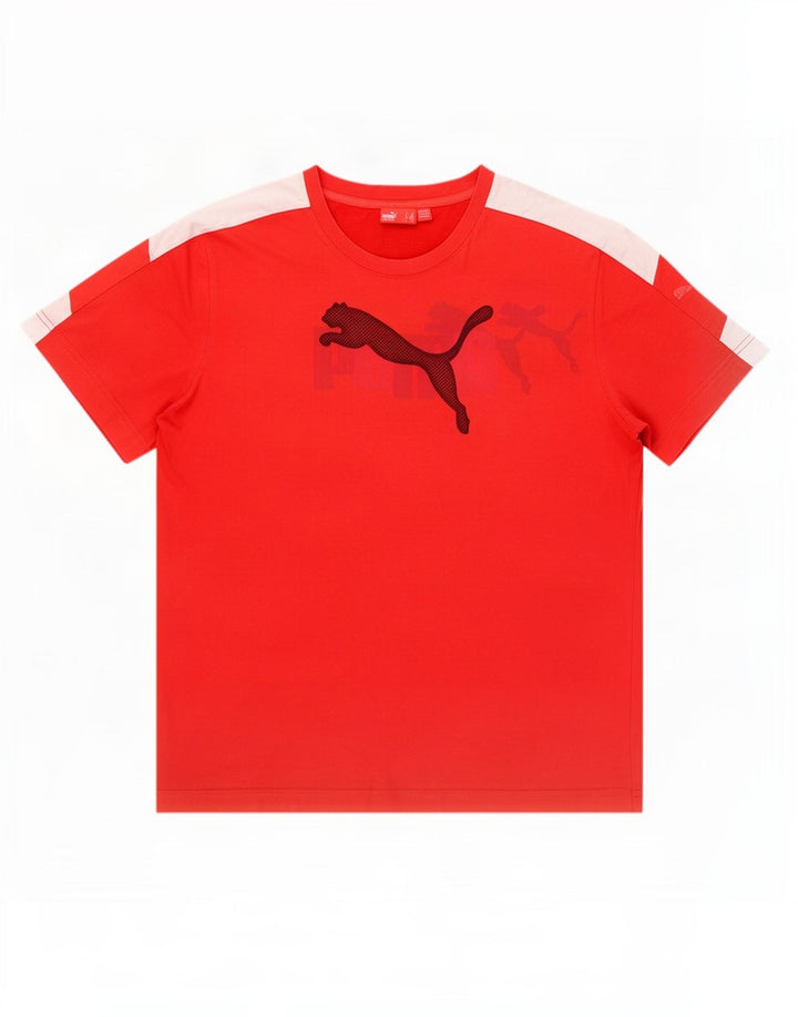 Puma Camiseta gráfica para hombre Top Medium Red Colourblock