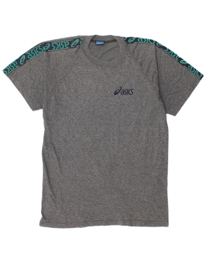 Asics Camiseta gráfica para hombre Top grande de algodón moteado gris