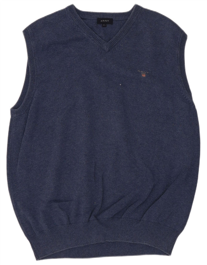 Gant Hombre Chaleco Camiseta Sin Mangas 2XL Azul Marino Algodón