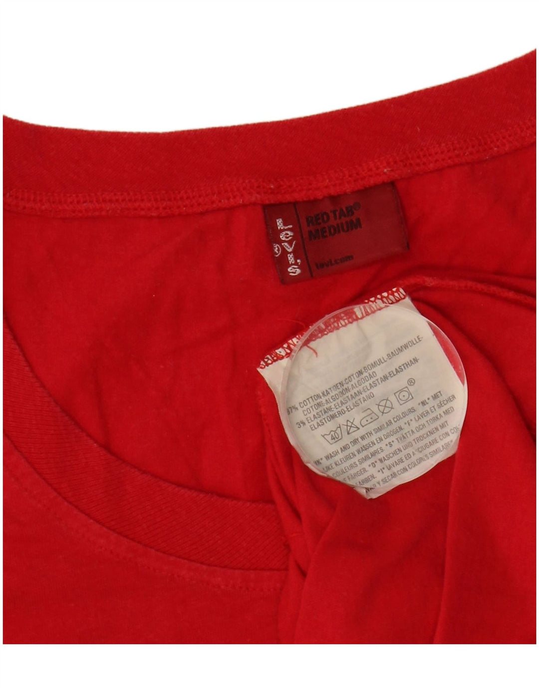 LEVI'S Camiseta para mujer Top UK 12 Medium Red Cotton