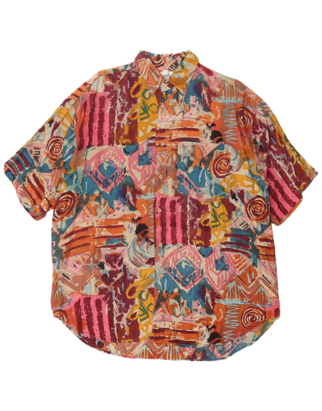 AVANTI Camisa Manga Corta Hombre XL Viscosa Geométrica Multicolor