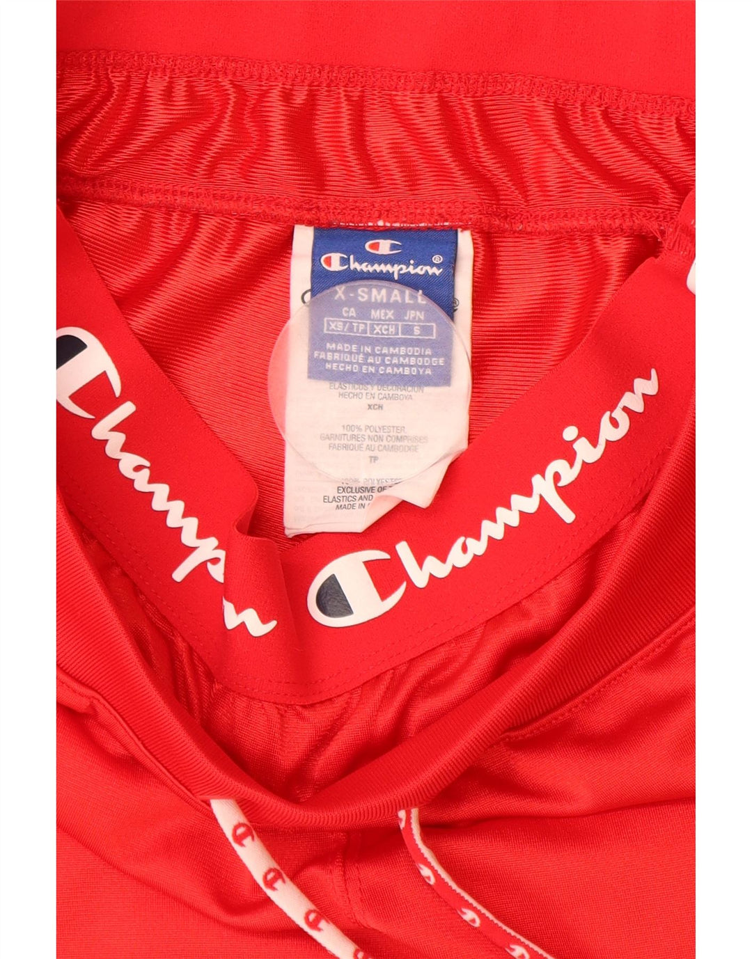 CHAMPION Pantalones cortos deportivos gráficos para mujer UK 4 XS Poliéster rojo