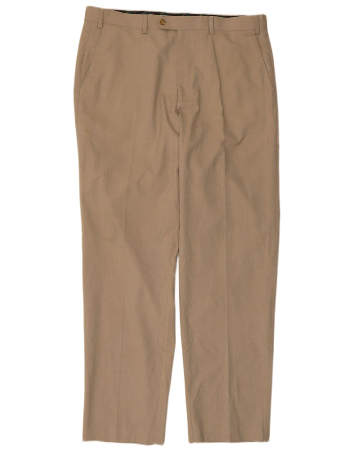 CHAPS Pantalón de traje recto para hombre W36 L32 Poliéster beige