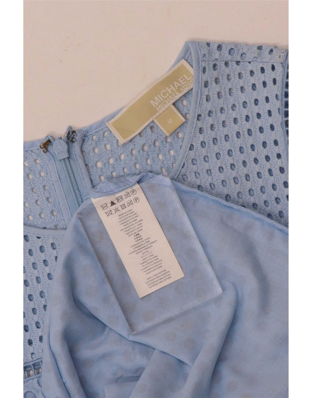 Michael Kors Vestido acampanado para mujer Reino Unido 12 Algodón azul medio