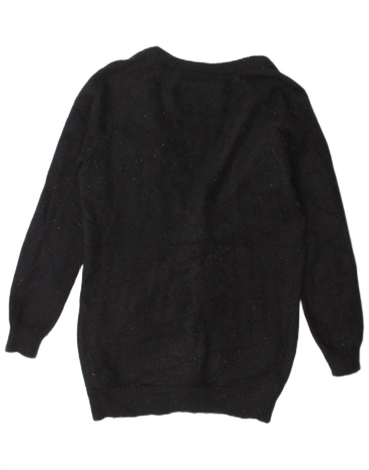 Jack Wills Suéter tipo cárdigan extragrande para mujer UK 10 Small Black Angora