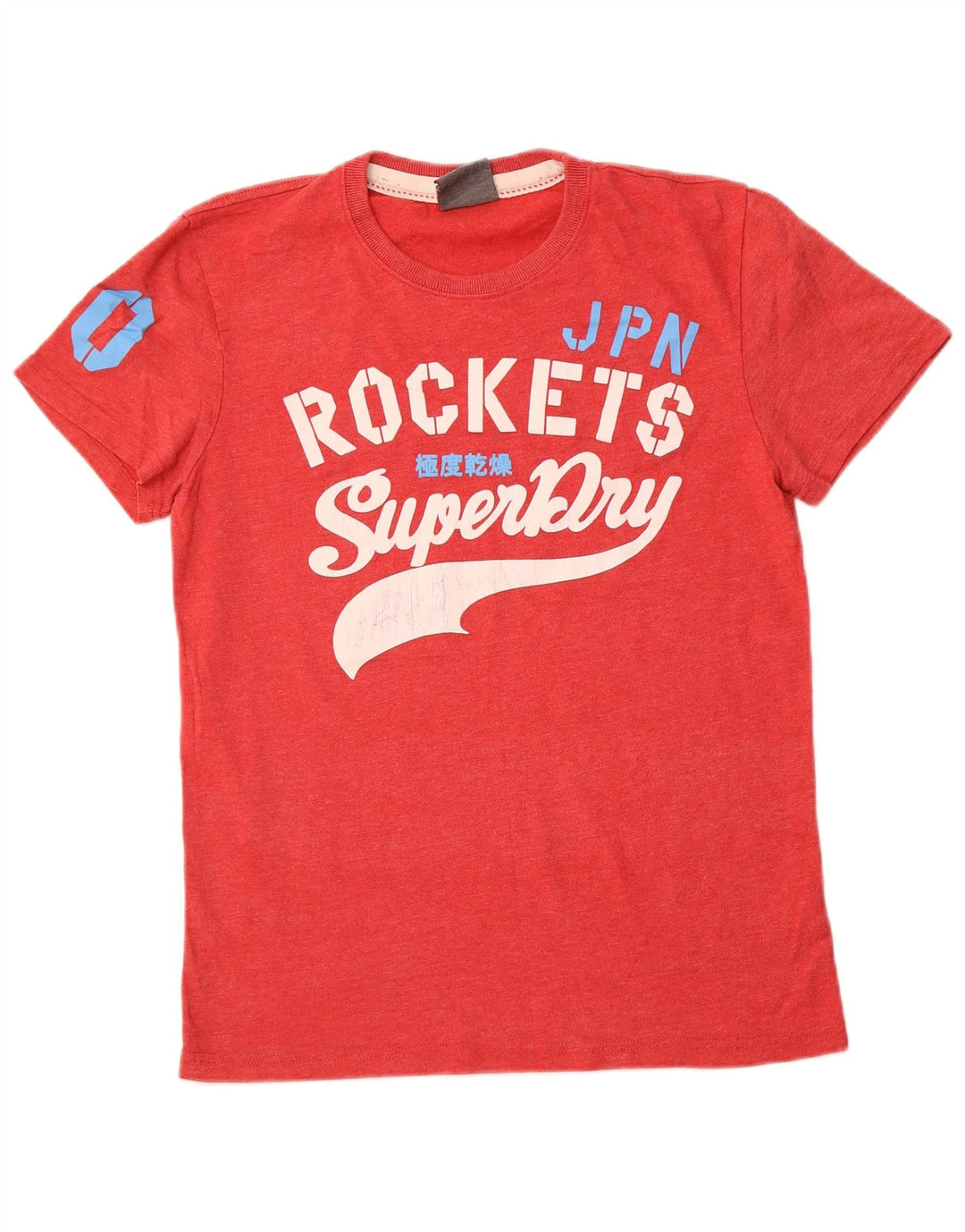 SUPERDRY Camiseta gráfica para hombre Top mediano de algodón rojo