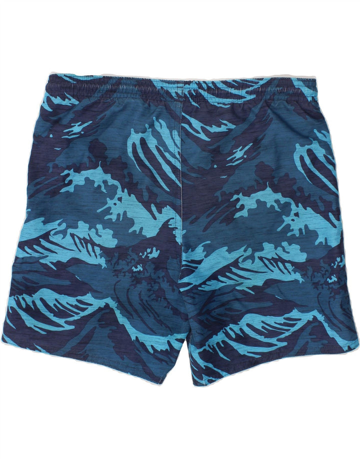ADIDAS Boys Abstract Pattern Swimming Shorts 9-10 Years Blue Polyester Vintage Adidas and Second-Hand Adidas from Messina Hembry 