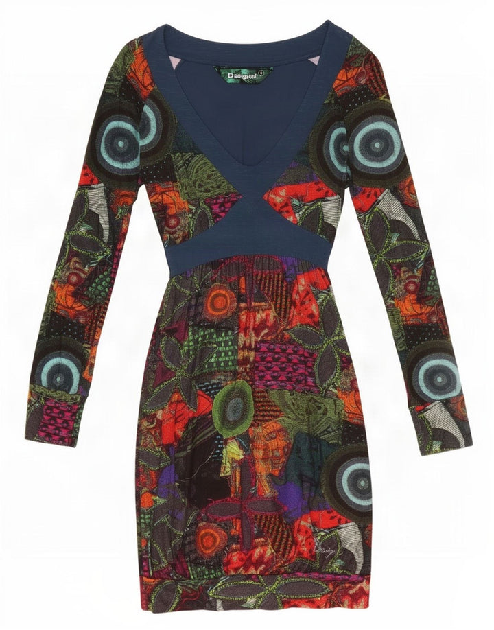 Desigual Vestido tubo para mujer Reino Unido 10 Pequeño Multicolor Geométrico