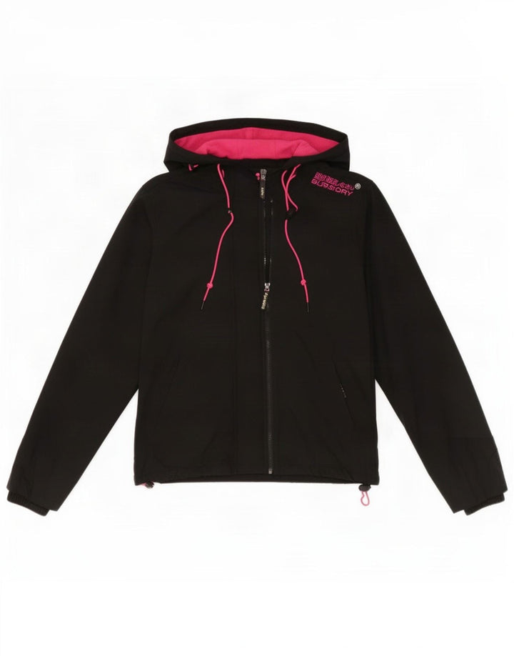 Superdry Chaqueta Cortavientos Con Capucha Para Mujer UK 46 Grande Poliéster Negro