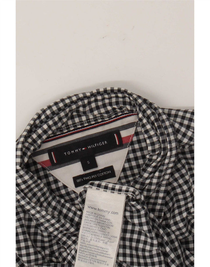 Camisa Tommy Hilfiger para hombre pequeña de algodón a cuadros negro