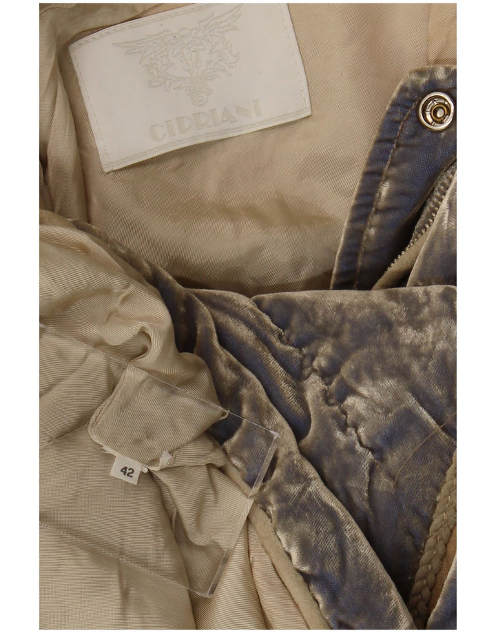 Chaqueta acolchada de terciopelo para mujer Cipriani IT 42 Azul medio