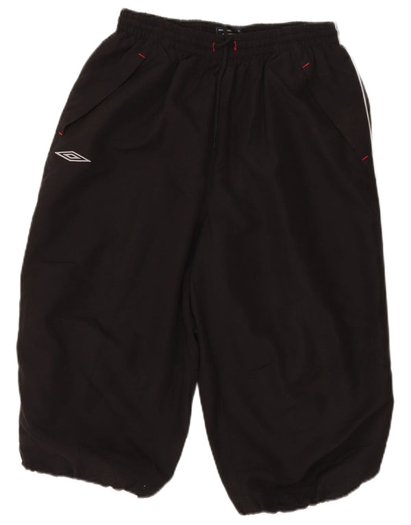 Umbro Bermudas estampadas para hombre, pantalones cortos deportivos, poliéster negro grande