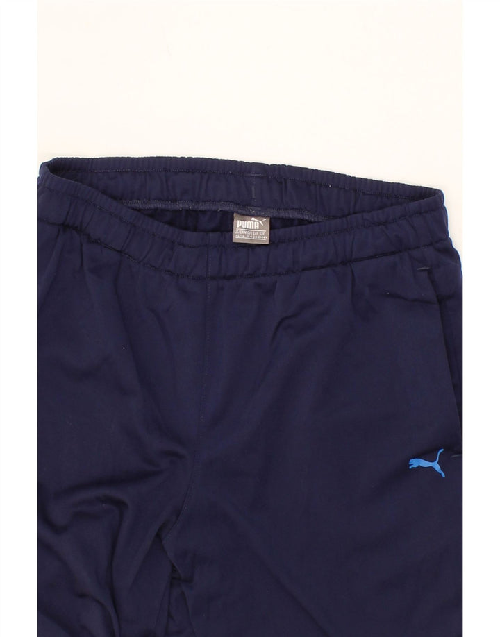 PUMA Boys Tracksuit Trousers 13-14 Years XL Navy Blue Polyester Vintage Puma and Second-Hand Puma from Messina Hembry 