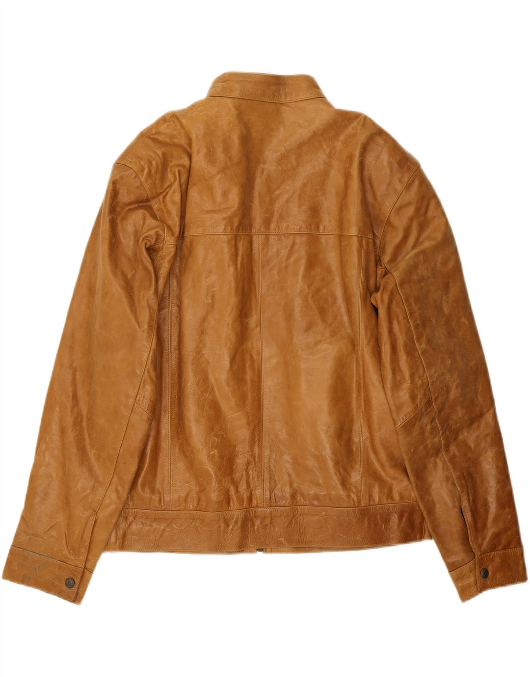 MDK Mens Leather Jacket UK 44 2XL Brown Leather